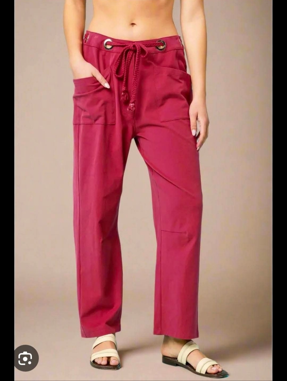 BNWT UMGEE Drawstring pants size XS Color: Berry